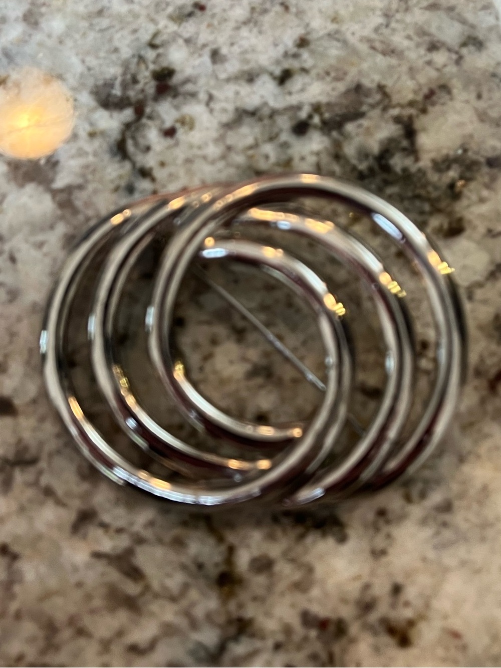 Silver Spiral Multi-Hoop Brooch